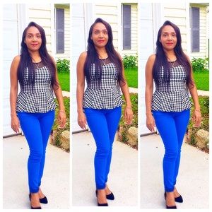 Houndstooth Print Low-High Top